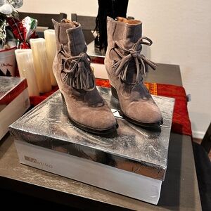 Matiko Women's Tassel Ankle Booties - Taupe